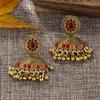 Brincos de franja de sino de strass estilo boho indiano para mulheres, brincos de temperamento personalizados estilo étnico retrô