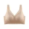 978 Seda de Cupro Ropa Interior Femenina Tipo Moldeador Busto Grande Hace Más Pequeño Levanta Reúne Crema Base Encaje Fruncidos Lados de los Senos Talla Grande Texto