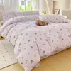 Conjunto de Quatro Peças em Fio Enrugado de Algodão Cloud-Sense Classe A Capa de Edredom Super Macia Lençóis de Cama Conjunto de Cama de Três Peças em Algodão Lavado para Dormitório
