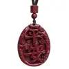 Colgante de Cinabrio Liso de Fábrica para Hombres y Mujeres Contenido Ordinario Arena Dorada Púrpura Collar de Paz para Pareja Joyería Regalo