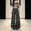 Jeans Camuflados de Guadaña para Mujer, Nuevo Estilo Otoño 2026, Tiro Alto, Adelgazantes, Holgados, Adecuados para Personas Bajitas, Pantalones Largos Versátiles de Pierna Ancha