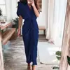 Roupas Femininas de Verão 2026, Vestidos Europeus e Americanos Transfronteiriços, Elegante e Sexy Estampado Decote V com Amarração Cintura Alta Longo