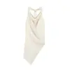 ¡Orden de comercio exterior! 2026 Moda europea y americana para mujer venta al por mayor transfronteriza elegante top de seda con cuello halter sin espalda + conjunto de pantalones largos