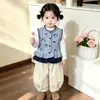 Chaleco de Punto para Niña Otoño Invierno Nuevo Estilo Bordado de Gato KT Chaleco de Punto Estilo Coreano Cardigan Elegante para Bebé Ropa de Abrigo