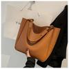 Bolso Cubo Retro 2025 Nuevo de Moda Popular entre Celebridades de Internet Bolso de Hombro Estilo Coreano Moda Color Sólido Gran Capacidad Bolso para Mujer