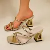 Sandalias cuadradas de moda, versátiles sandalias francesas de estilo europeo y americano, nuevo modelo de verano 2026, zapatos de tacón alto de color sólido únicos para mujer