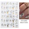 Cross-border New nail Art Sticker Bronzing Leopard Black Gold Rosa Gold Planta Linha Abstrata Unha adesiva Adesivo prego