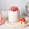 Suculenta Flor de Porcelana Branca Bonsai Simples Criativo Alto Padrão Cerâmica Branca Jardinagem Doméstica Exportação Internacional Planta Verde Vaso de Cerâmica