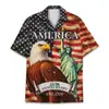 Camisa Havaiana 250 Anos de Liberdade 1776-2026 Águia Patriótica Sino da Liberdade 4 de Julho Camisa Unissex
