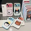 Diseño de pingüino y West Highland en bloques de color se transforma instantáneamente en una funda para iPhone 17 Pro Max apta para iPhone 16, funda transparente de cielo estrellado dopamina