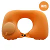 Artefacto para siesta de oficina Portátil Ecológico Engrosado Simple Color Puro Terciopelo Multifuncional Viaje Respaldo Almohada Inflable