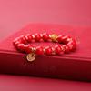Pulsera de Porcelana Gris Yongxiang de Pekín con Pulsera Luna Blanca Flor de Cerezo Morado Regalo de Cumpleaños Yonghe para Hombres y Mujeres Adornos para Manos