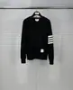 Venta Directa de Fábrica Tb Sudadera con Capucha y Cremallera Tejida a Rayas de Color Clásico para Primavera y Otoño para Hombres y Mujeres, Estilo a Juego para Parejas de Manga Larga