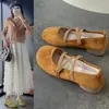 Zapatos Mary Jane de gamuza con tiras cruzadas estilo retro francés para mujer, nuevos zapatos de ballet versátiles de otoño 2026