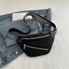 Riñonera para Mujer de Alta Gama con Diamantes Brillantes, Bolso Cruzado de Moda, Diseño Nicho, Bolso de Pecho Ins, Correa de Hombro Ancha, Bolso de Hombro Casual y a la Moda