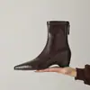 Botines Estilo Británico Moda Adelgazantes Cortos 5.5cm Llegada Nueva Otoño/Invierno 2026 Punta Fina Tacón Grueso Aumento Oculto de Altura Botines Elásticos Adelgazantes