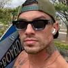 Óculos de Sol Quadrados Pequenos com Lentes Côncavas Moda Popular Europeia e Americana Óculos de Sol Masculinos Óculos de Sol Retro Punk Saltitantes