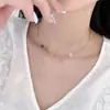 Moderna y Sencilla Versátil Colorida Dopamina Nácar Lapislázuli Flor Collar Lujo Ligero Nicho Gama Alta Cadena para Clavícula