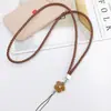 Nuevo Cordón Tejido a Mano de PU DIY Accesorios de Joyería para Funda de Teléfono Móvil Colgante de Camelia Larga Cadena para Teléfono Móvil