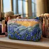 Bolsa de maquillaje acolchada floral de girasol transfronteriza, bolsa multifuncional, impresión digital, directo del fabricante