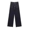 Comercio exterior transfronterizo para mujer 2025 primavera y otoño nuevo estilo europeo y americano bolso de moda jeans de cintura alta de pierna ancha 8307049