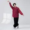 Novo Traje de Dança Estilo Chinês para Homens e Mulheres, com Gola Diagonal, Design Solto e Fluido, Adequado para Conjuntos de Performance de Dança Moderna e Jazz