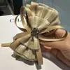 Pinza de Plátano Grande de Cuadros Estilo Coreano con Lazo y Pedrería, Disponible en Múltiples Colores, Pasador Elegante, Accesorio de Cabello Versátil y de Moda para Mujeres