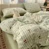 Juego de cuatro piezas de algodón CaiZhu Clase A ultraligero, juego de gasa transpirable de doble capa, funda de edredón individual para dormitorio, juego de dos piezas para uso doméstico