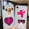 50 Pegatinas Geniales Retro Y2K Negras y Rosas Estilo Ins para Patinetas Cascos, Pegatinas Decorativas Impermeables Personalizadas para Maletas