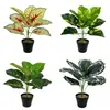 Planta Verde Simulada Separador Plantas Verdes Adornos para Sala de Estar Decoración de Planta en Maceta Hojas de Planta Paisajismo de Pared Interior Hojas Verdes