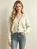 Fábrica de Origen Transfronteriza Cárdigan de Punto de Imitación de Visón Otoño e Invierno para Mujer, Suéter Corto Holgado Estilo Perezoso con Cuello en V