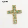 JFB011 Cruz religiosa única de estilo europeo con diseño de cuentas clip de gema colorida accesorios para ropa o colgante de collar