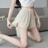 Shorts de Segurança Finos de Seda de Gelo Plus Size para Mulheres, Anti-Exposição, Adequado para o Verão, Forrado com Renda, Bainha Enrolada, Não Solto