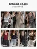 Top tipo camiseta picante estilo americano para mujer, nuevo modelo de verano, se puede usar como prenda exterior, corte ajustado, top elegante y único