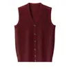 Colete de Tricô Masculino Dropshipping, Novo Colete de Tricô de Primavera e Outono, Roupa de Pai, Tamanho Grande Solto com Decote V