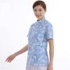 Uniforme de Enfermería Hospitalario de Flores de Bloques de Construcción de Manga Corta, Ropa para Lavar a Mano, Ropa de Trabajo para Niñera de Confinamiento Dental Oral, Ropa de Limpieza para Trabajo en Hogar de Ancianos