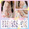 Calcomanía de Tatuaje Temporal con Brillo para Niños Caballo Arcoíris Lindo Dibujo Animado Impermeable Duradero Pintado Calcomanía para el Brazo Lavable