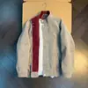 Chaqueta de cuero tie-dye color block retro americano, estilo otoño para hombre, fresca y elegante, con un toque de alta gama, chaqueta bomber corta con cuello alto
