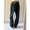 Jeans Rasgado Retrô Americano Azul Escuro Modelador Design de Nicho Calças Hip Hop Perna Reta Tendência