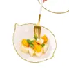 Plato de Hoja de Árbol Creativo Distintivo Jingdezhen Alto Valor Estético Phnom Penh Cerámica Plato de Forma Especial Plato de Cena de Hotel Plato Doméstico Plato de Frutas
