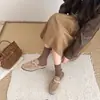 Mocasines cerrados estilo británico retro para mujer, estilo old money, con suela gruesa de cuero mate y cierre de hebilla