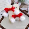 Horquilla Roja de Año Nuevo Accesorio para el Cabello Pinza con Lazo de Terciopelo Pinza Tridimensional para Niña Pequeña Pinza Lateral