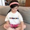 Verano 2025 Algodón de escuela secundaria para niños Camiseta de manga corta para niños Camiseta de manga corta para niños Verano para niñas Nuevo estilo Top de moda