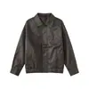 Ropa para Hombre Mtlclothes Chaqueta de Cuero PU Retro Americana Otoño e Invierno Chaqueta para Hombre Holgada Chaqueta de Cuero Maillard