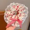 Goma para el Pelo de Encaje Dulce para Niñas Anillo de Intestino Grande Infantil Diadema de Bola Alta Elástica para Bebé