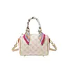 Bolso de hombro cruzado clásico de monograma de alta gama, bolso de mano Boston versátil, bolso almohada, bolso cilíndrico simple casual