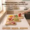 Tábua de Corte de Nan Bambu para Uso Doméstico Tábua de Corte de Bambu Dupla Face Utilizável Furo Inclinado Pia Tábua de Corte de Tamanho Grande Portátil Pequena Tábua de Frutas Atacado
