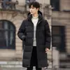 Chamarra de Plumas para Hombre 2025 Invierno Nueva Alta Calidad 90% Plumón de Pato Blanco Chaqueta de Longitud Media Marca Superior de Moda para Hombre