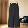 Pantalones de Primavera y Otoño para Mujer, Pantalones Versátiles de Pierna Ancha de Cintura Alta, Nuevo Estilo para Mujeres de Mediana Edad y Mayores, Elegantes Pantalones de Moda Rectos Sueltos