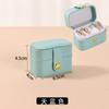 Caja de Joyería Portátil Estilo Coreano Mini Caja para Anillos de PU Almacenamiento de Pendientes Caja de Joyería Botón a Presión Caja de Joyería con Tapa abatible